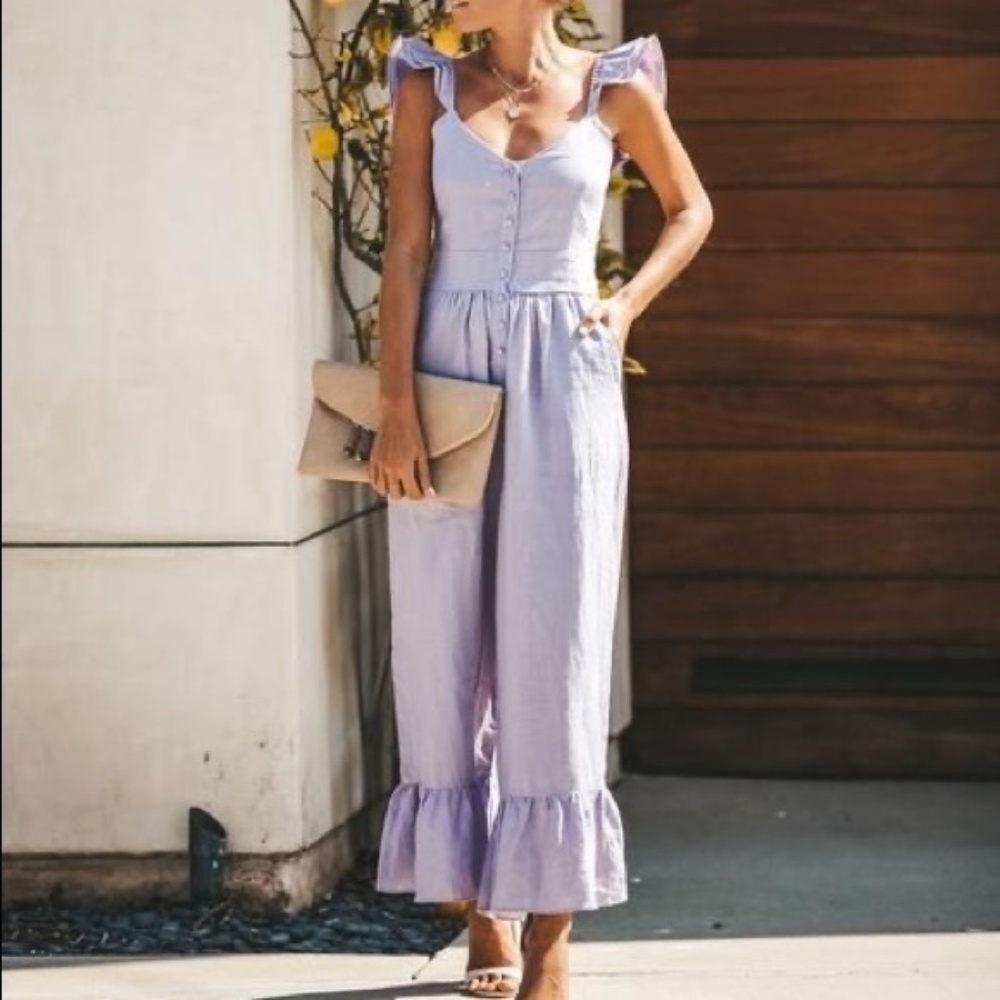 Olivaceous Linen Blend Jumpsuit